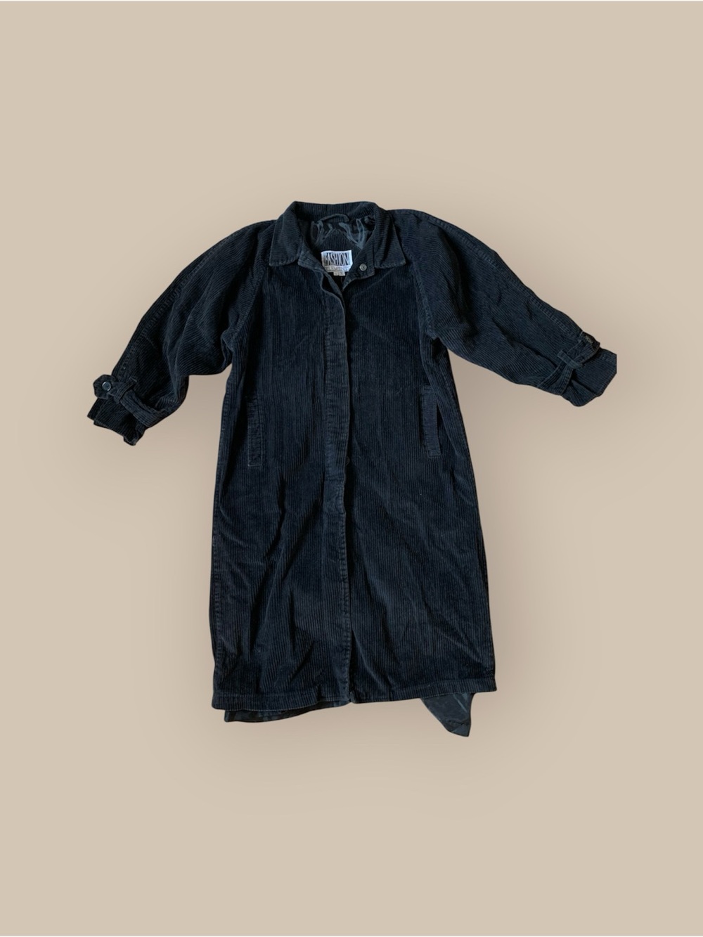 Classic Black Corduroy long coat